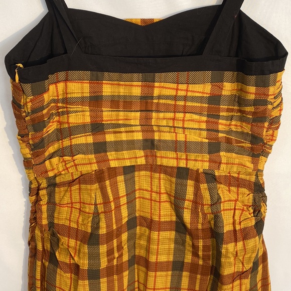 Let Me Be Plaid Mini Dress in Yellow and Red Plaid by Anthropologie size M NWT - Picture 9 of 14